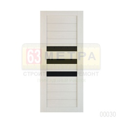 Дверь Carda Т-7 Беленая лиственница стекло черное 2,0х0,6м