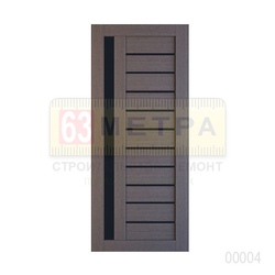 Дверь Carda Л-14 Серый дуб стекло черное 2,0х0,6м
